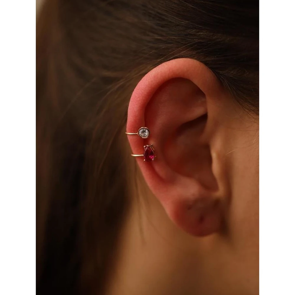 

Серьги-подвески в виде Рубинового Камня, серебряные серьги в форме хрящевой ткани, индейки, стильный дизайн, не потускнеет, HBV00000LY6QN, 925