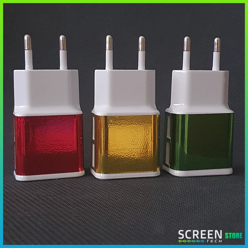 Сетевое зарядное устройство 2xUSB Type-A 2.4A зарядка для android смартфонов зеленый