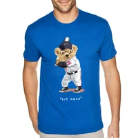 mens baseball bear graphic t shirt harajuku t shirts summer fashion cotton short sleeve crew neck mens casual t shirt new s 9xl