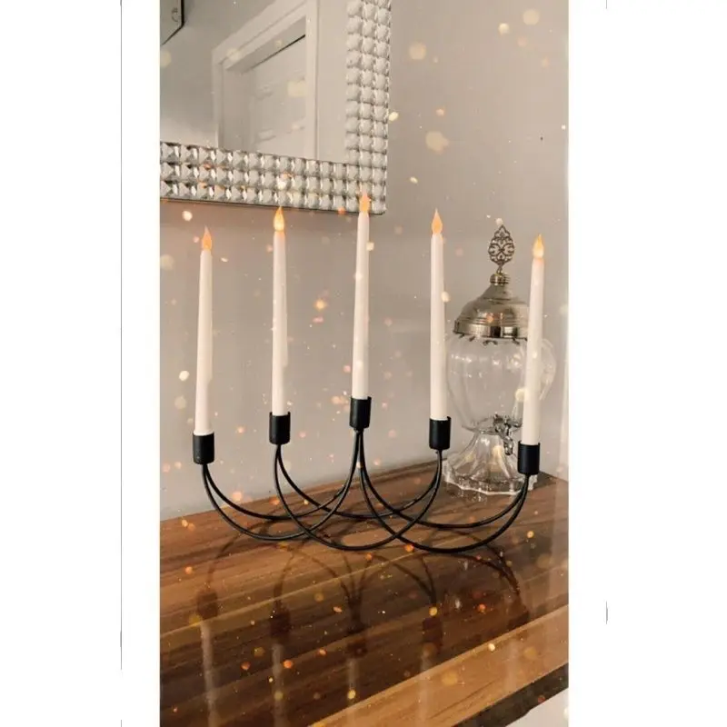 

Черный декоративный подсвечник 5 шт., металлический подсвечник для дома, Лидер продаж, популярные модели столовых приборов