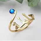 Кольцо с именем на заказ, арабские кольца, персонализированные золотые ювелирные изделия из нержавеющей стали с камнем-талисманом регулируемые обручальные кольца для женщин, ювелирные изделия