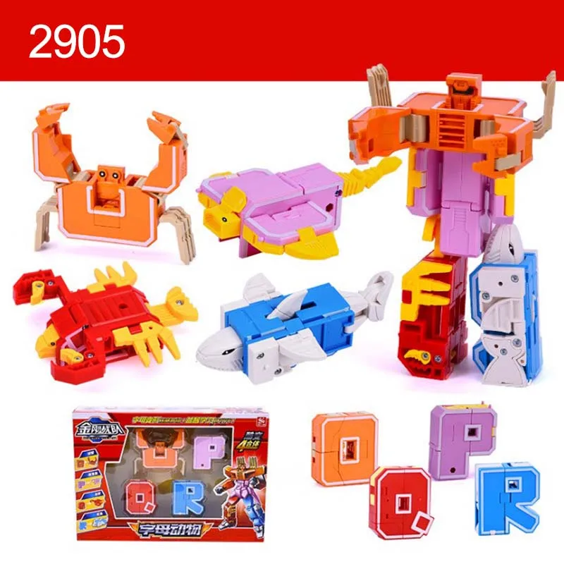 

GUDI Building Blocks 26 English Alphabets Creative Alphabet Robot Building Blocks Dinosaur Toys Early Education Children's Toys