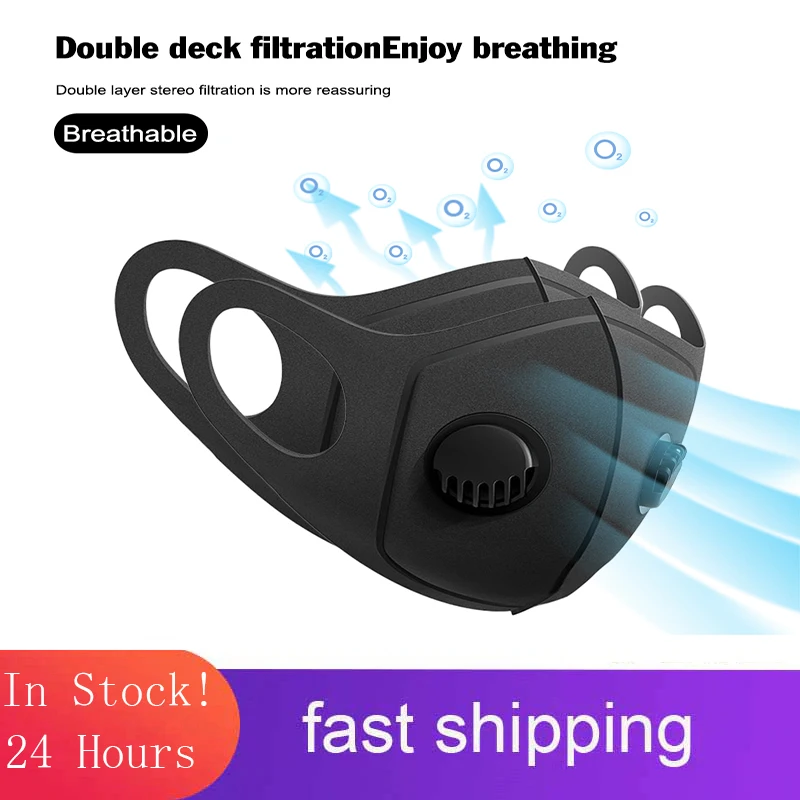 Многоразовые KN95 FFP2 двойные дыхательные клапаны маска для лица FFP3 двойной