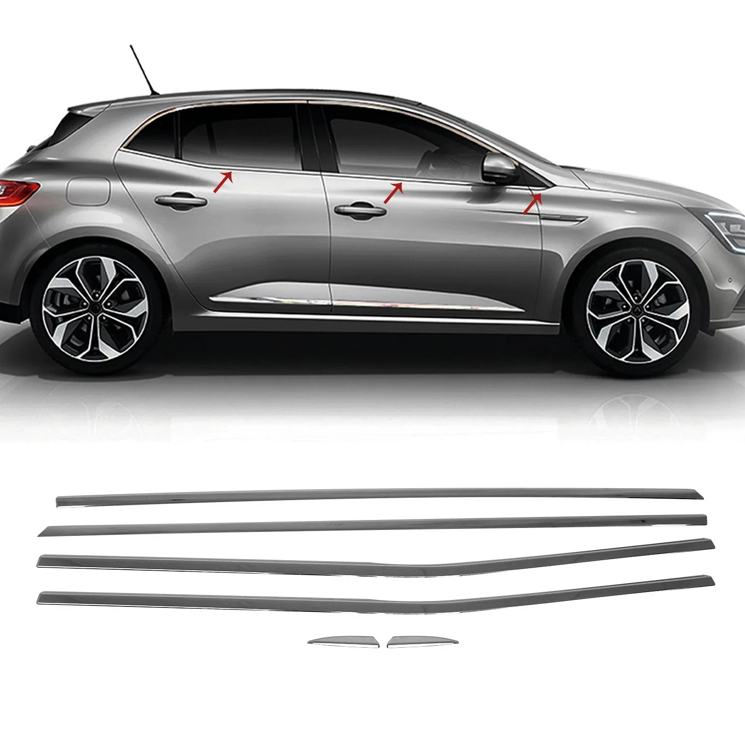 

Хромированная оконная рама Renault Megane 4, 6 шт., нержавеющая сталь Hb (2016-)