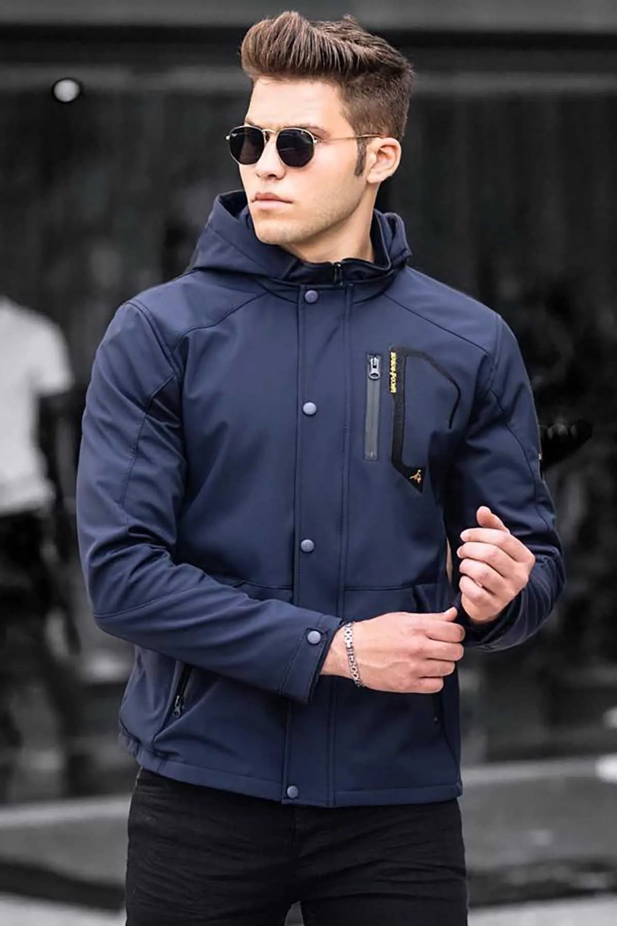 Men's Water and Wind-Resistant Navy Blue Men 'S Raincoat Winter jacket men 2021 fashion stand men's Parka jacket Mens Raincoat