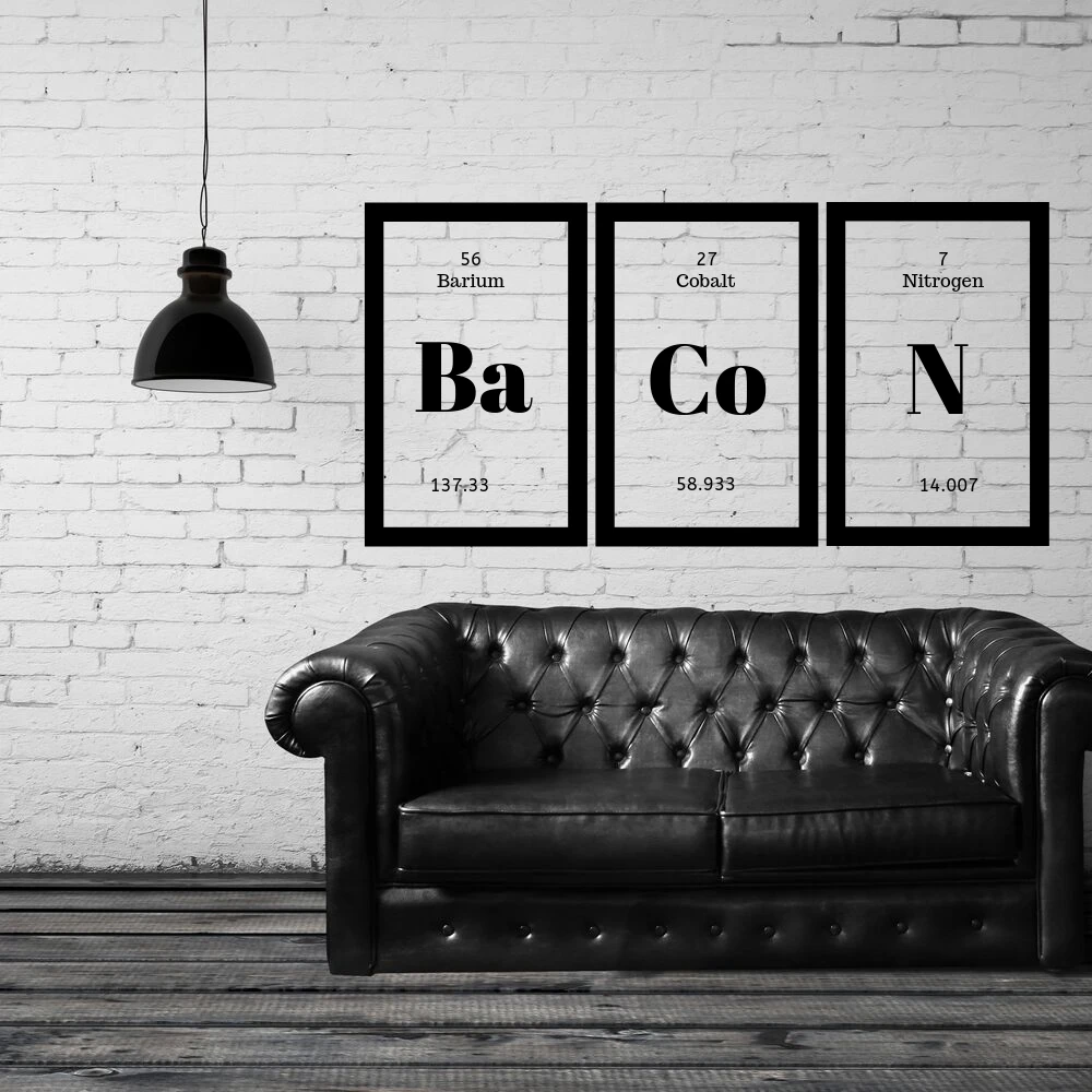 Таблица элементов &quotBACON" наклейка на стену дизайн украшение для дома