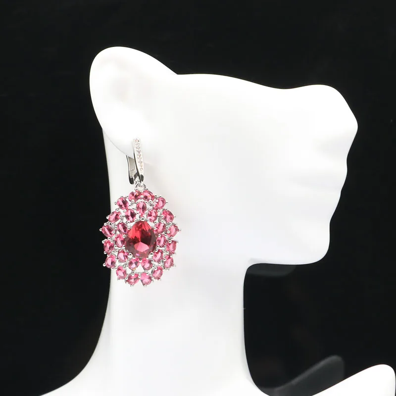 Большой Европейский дизайнерский комплект ювелирных изделий 45x23 мм серебряные