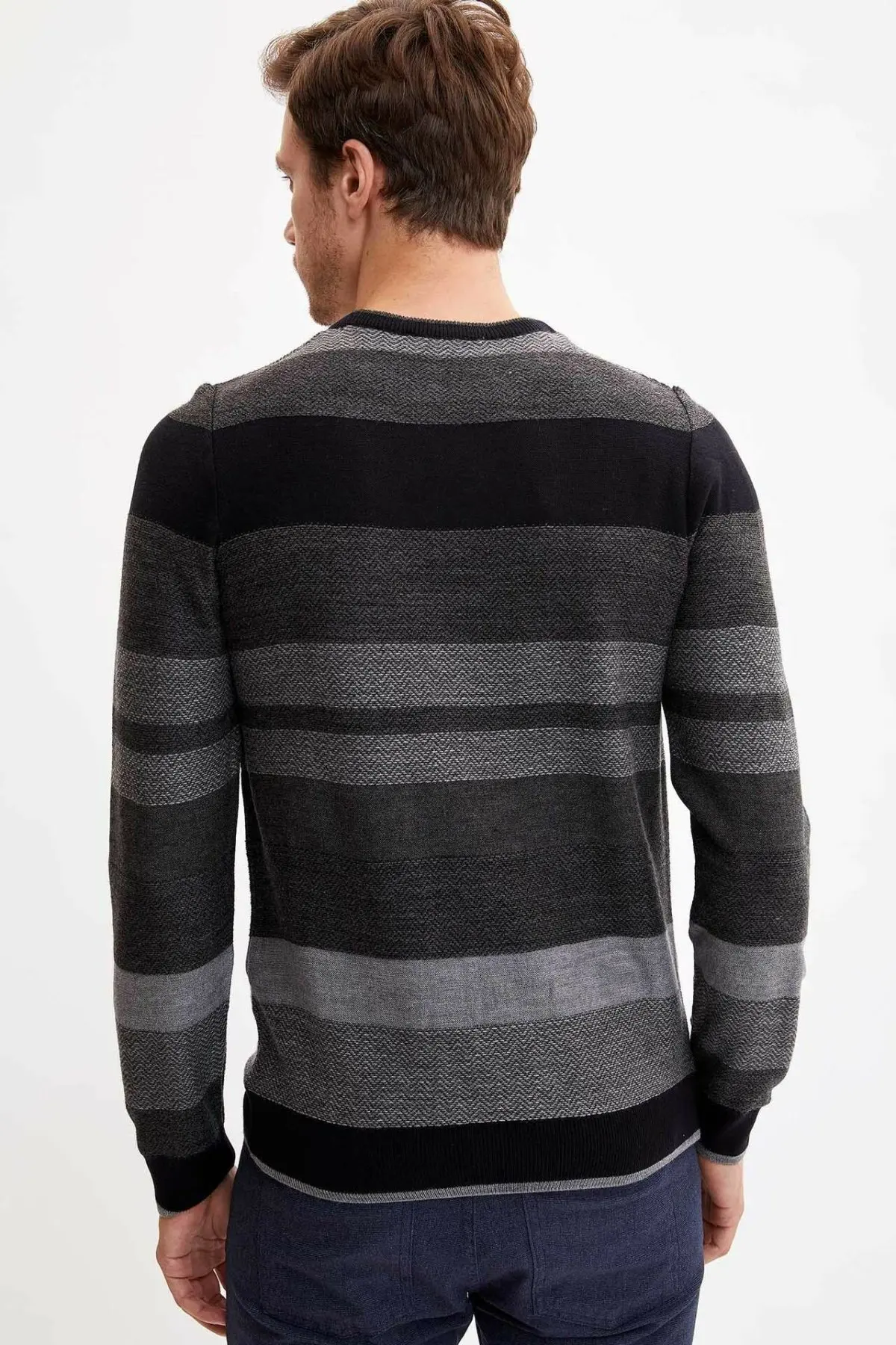 DeFacto мужские модные полосатые пуловеры повседневные хлопковые простые Джокер