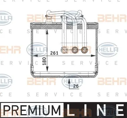 Радиатор отопителя BMW 7 3.0 6.0/3.0D 4.5D 01 HELLA 8FH 351 311 |Диски колёсные| |