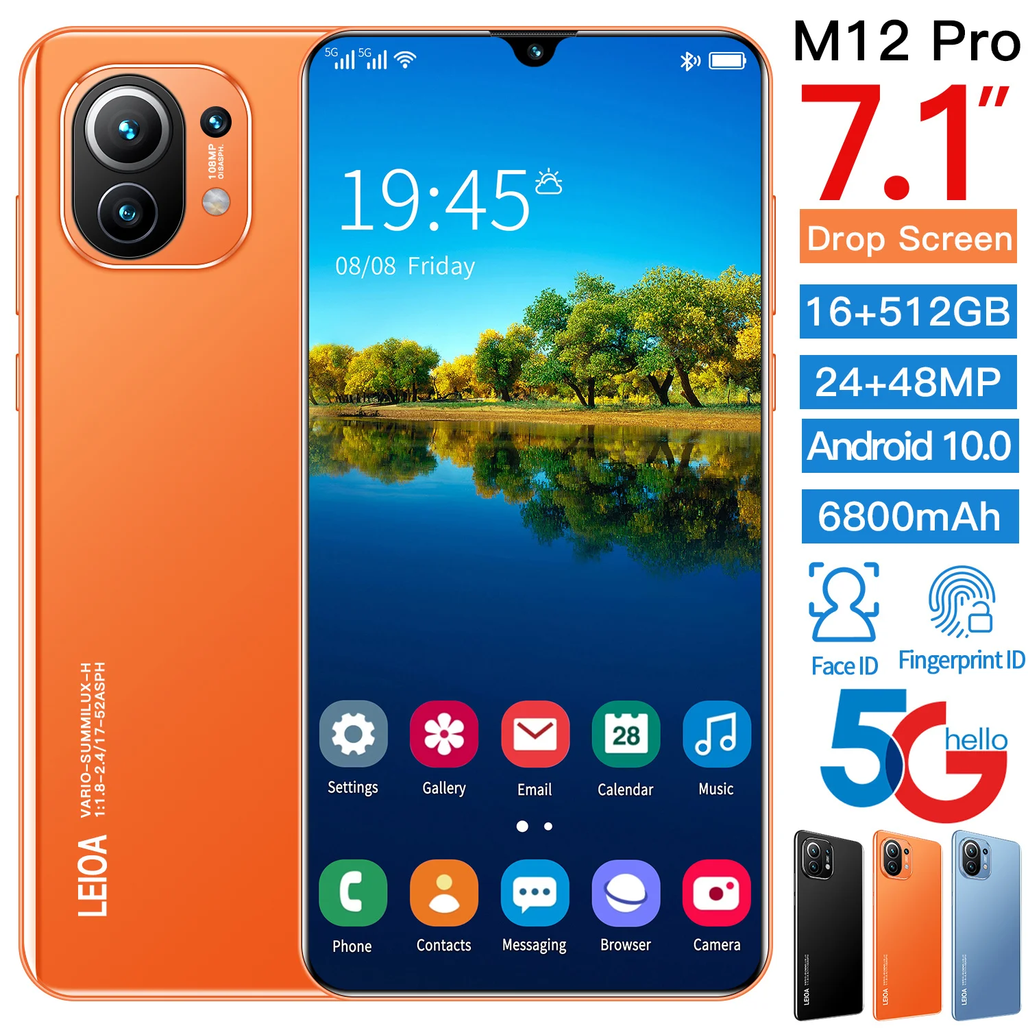 

Phone M12 Pro, 7,1 , Android 10, SIM-, 512 , MTK6889, Android 10,0, , SIM