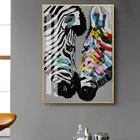 Современная красочная Зебра абстрактная печатная Картина на холсте постер и принты настенные картины для гостиной домашний декор