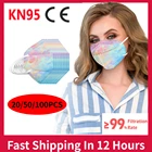 Маска многоразовая KN95 ffp2mask для взрослых, модная дизайнерская респираторная с принтом и фильтром, 5 слоев, KN95, CE
