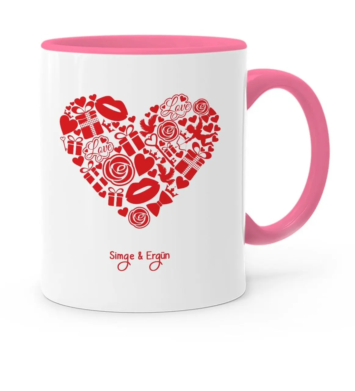 

Персонализированные день Святого Валентина тематическая розовая кружка чашка-53