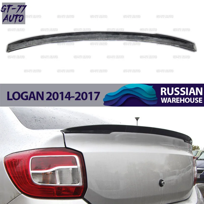 Спойлер на крышке багажника для Renault Logan 2014-2017 саблей внешний материал ABS пластик