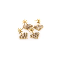 micro paved zircon heart earrings womens gold stud earrings womens jewelry fashion north star jewelry gifts
