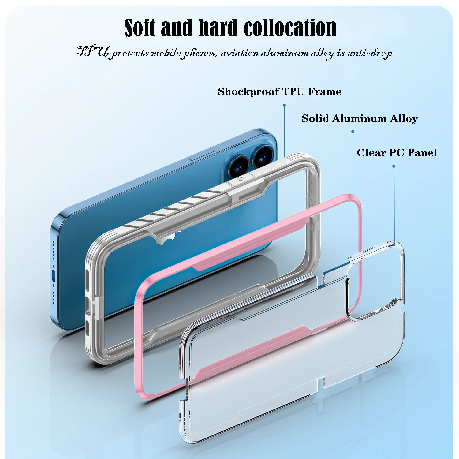 

For iPhone13 Metal Mobile Phone Shell Apple 12 Transparent New 13Mini Cover 13ProMax All-inclusive Anti-drop Mobile Phone Case