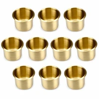 ta 019 10 lot of 10 professional quality brass casino drop in poker table cup holders for promotion