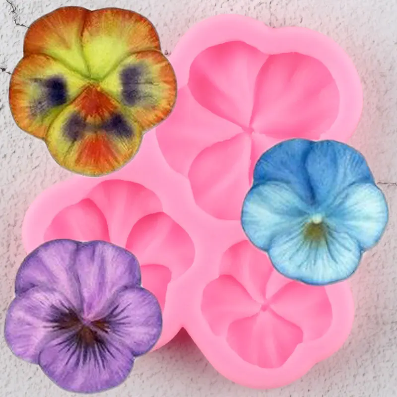 

Pansy Flower Silicone Mold Fondant Molds DIY Wedding Cake Decorating Tools Candy Polymer Clay Mould Chocolate Gumpaste Moulds