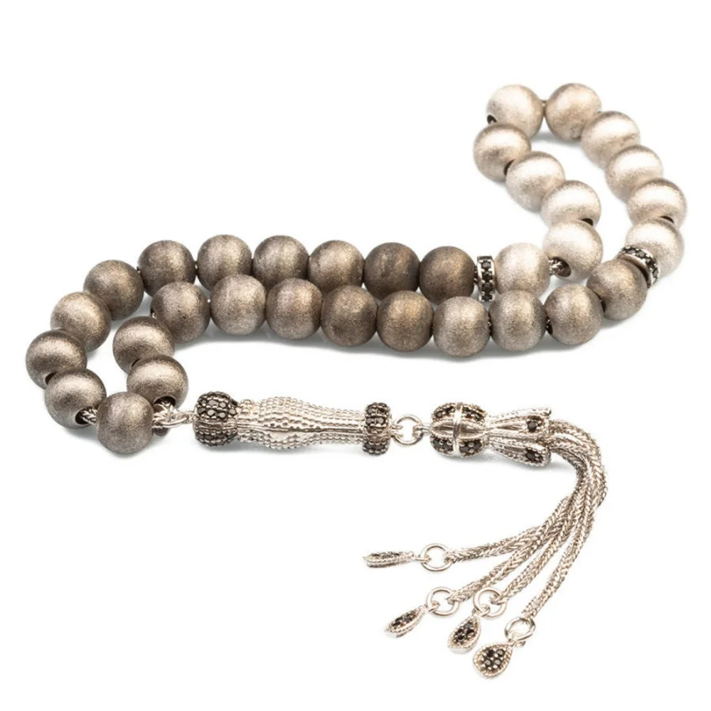 Четки из серебра 925 пробы ручной работы с серыми оттенками матовые серебряные