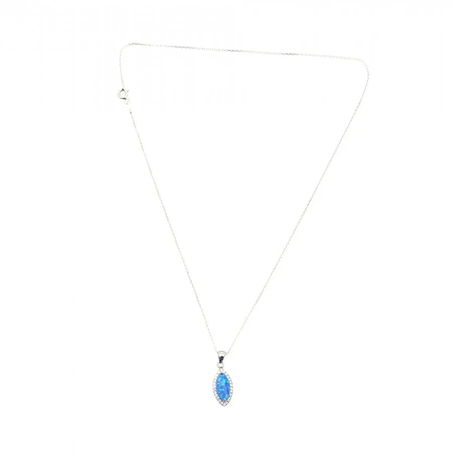 

Dainty Blue Opal 40 CM Necklace 925 Sterling Silver
