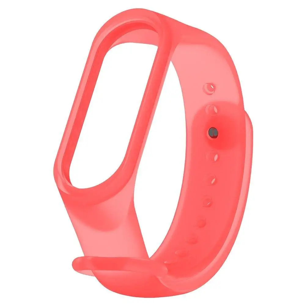 Ремешок для Mi Band 3/4 transparent silicone loop красный | Наручные часы