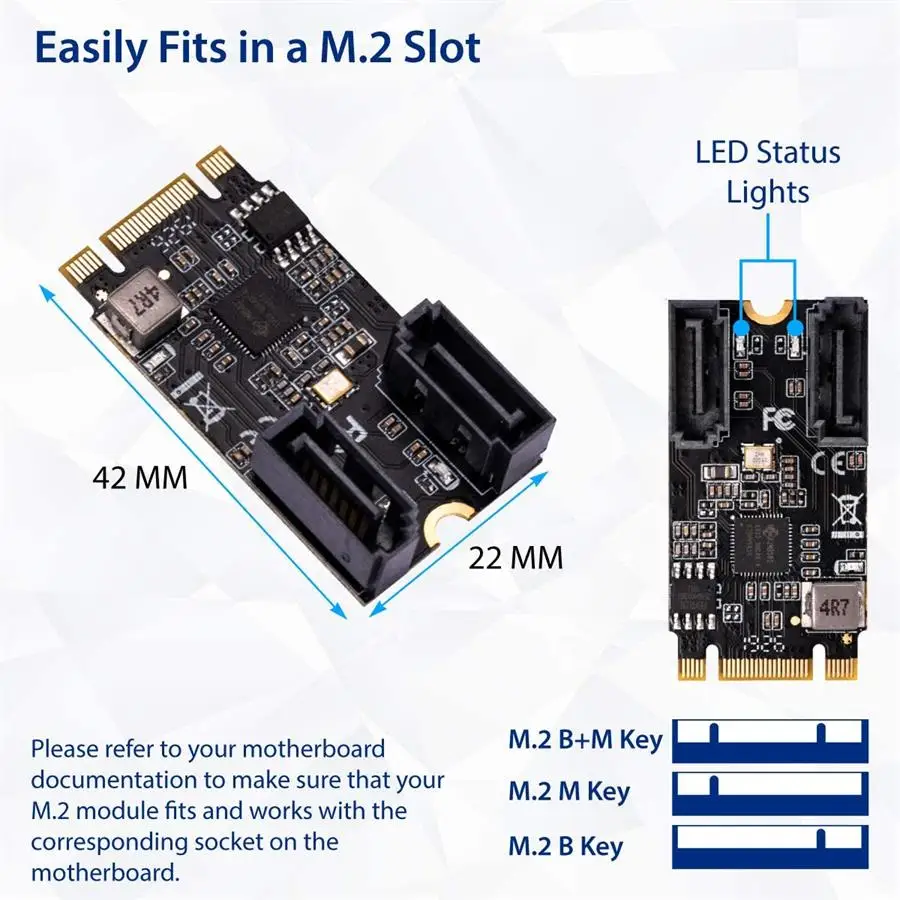 Внутренний M2 ngff B & M ключ для SATA3 SSD адаптер контроллер карта Поддержка NVMe pci e 3 0
