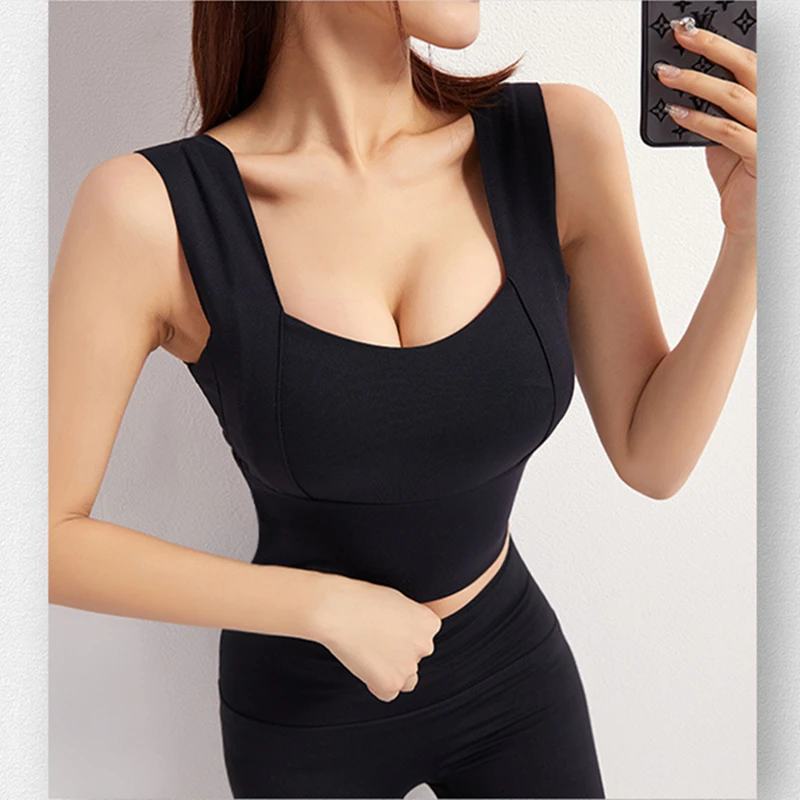 

Women Sports Underwear Yoga Tops High-strength Shockproof Running Gather Tight Quick Dry Charming Back Fitness Bra Blouse Vest