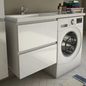 Тумба с раковиной Эстет Даллас Люкс 140L подвесная под стиральную машину два ящика