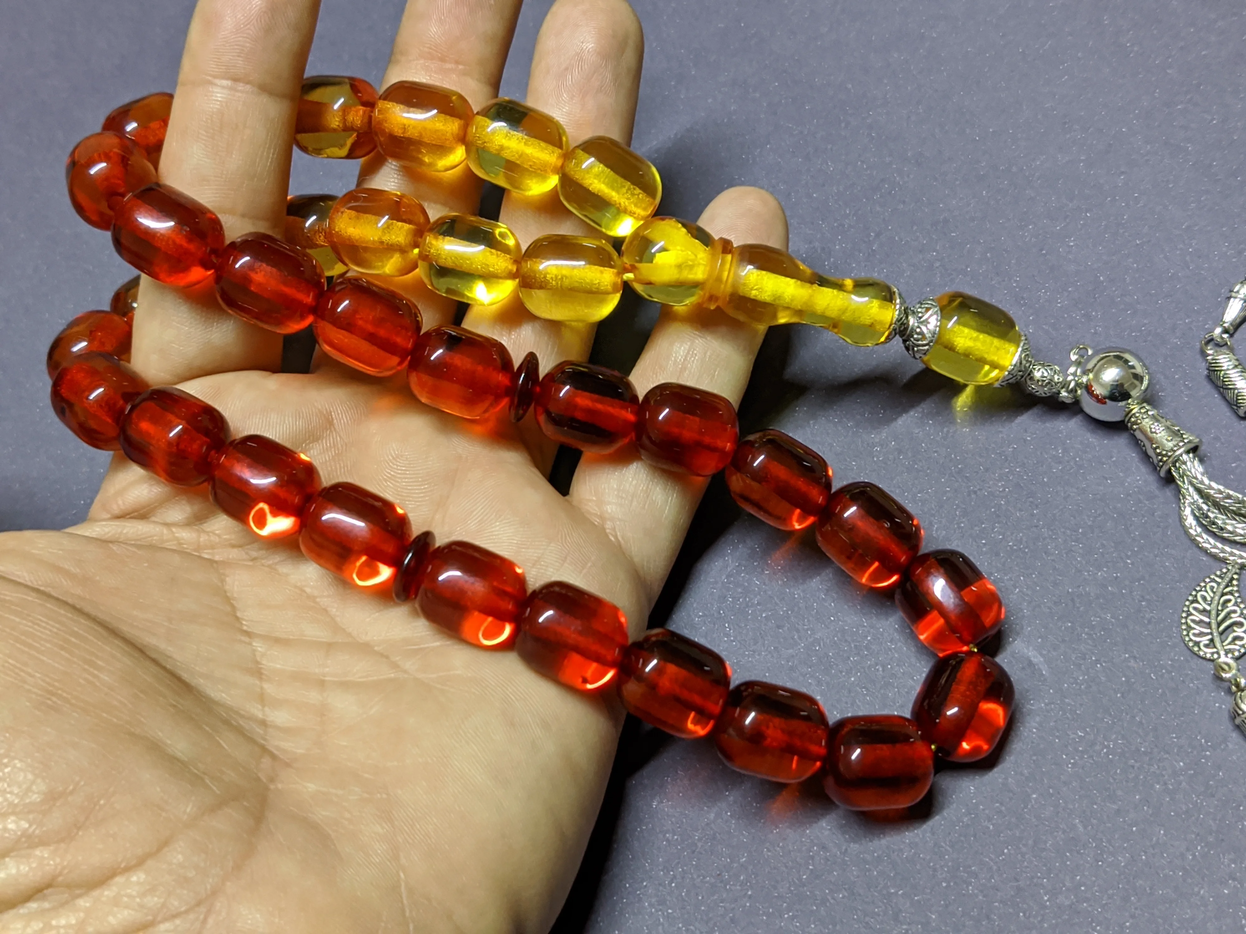 Tasbih Ottoman Faturan German Cherry Amber Sandalous Misbaha Rosary Free Shipping #36C