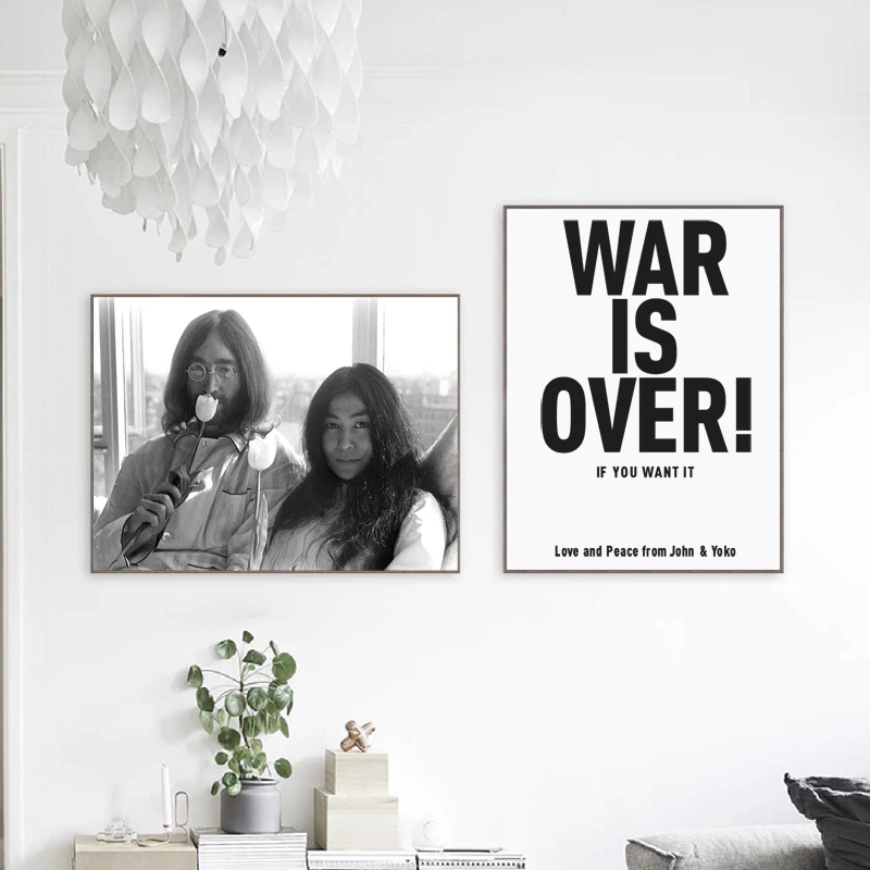 Винтажный фотопостер Джон Леннон Йоко из фильма Сила цветка|Рисование и