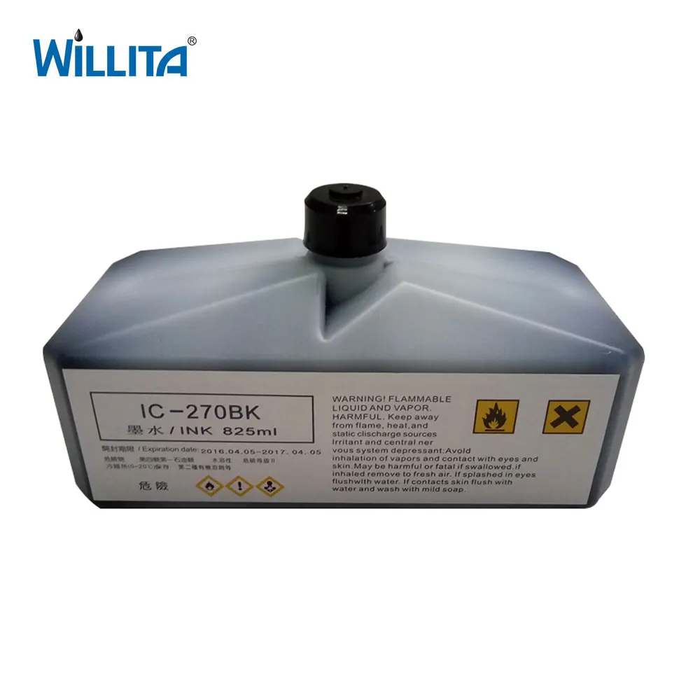 Tinta Preta Alternativa de Uma Garrafa para Impressoras de Domino Ic270bk 236bk