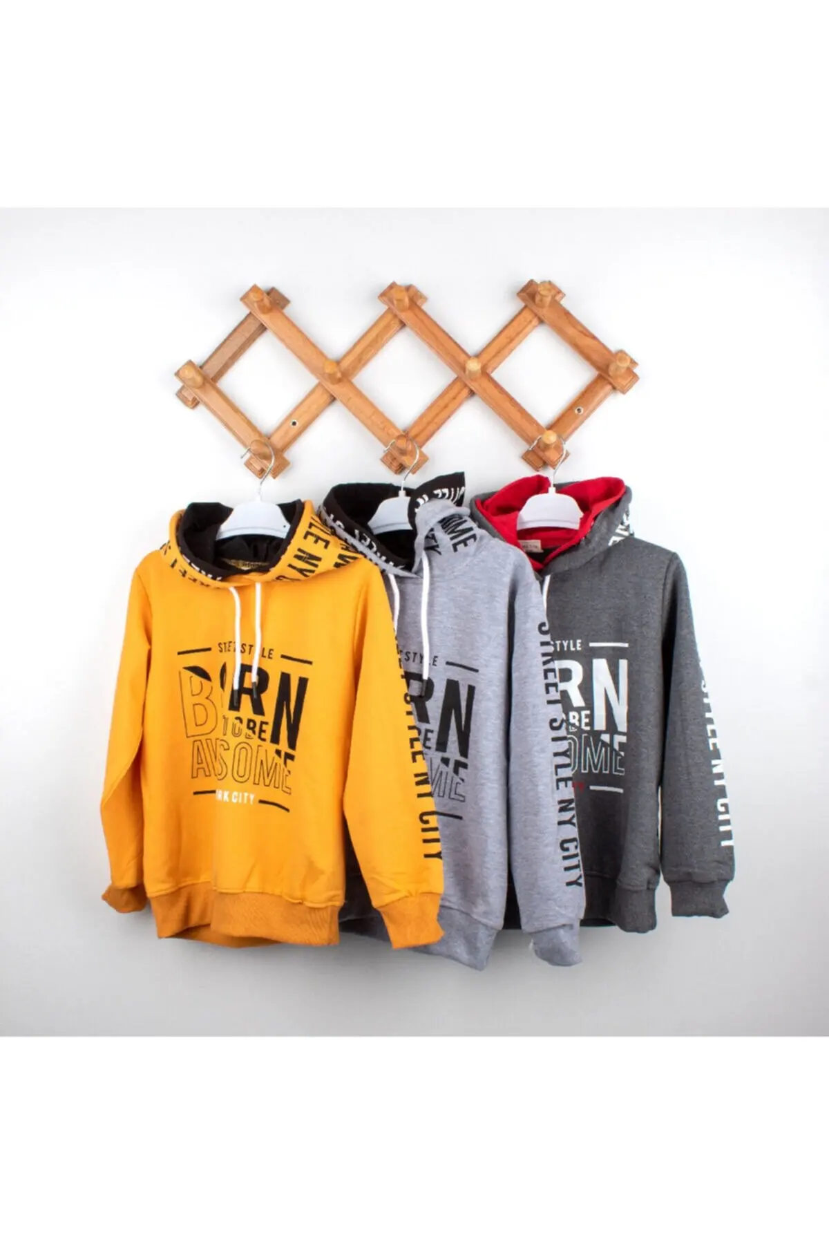 

Cotton Kids Children Boy Autumn Winter Casual Long Sleeve Sweatshirt with 2 Hoods Outfits Sportswear 2 Colors