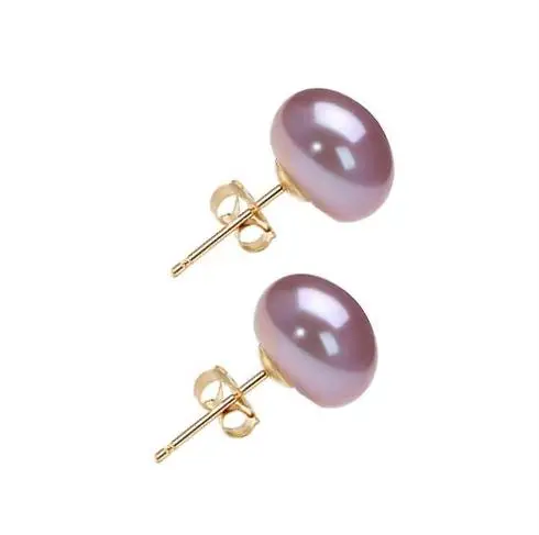 

New Unique Deasign AA Pearl Earring Freshwater Cultured Pearl Earrings 8mm Lavender AA Freshwater Pearl Gold Stud Earrings