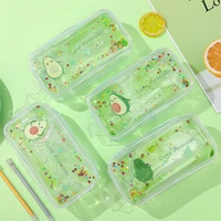 transparent pencil cases stationery for school 2021 trousse scolaire kawaii avocado pencil box peach pencil pouch office supply
