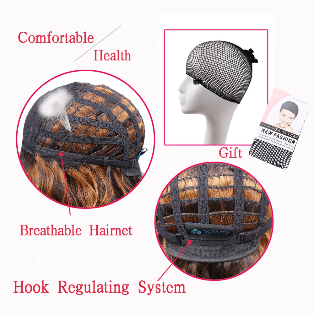 

Short Wavy Bob Wig Synthetic Hair Wigs For Women Natual Black Cosplay Wigs Blown and Blonde wig for Party Daily