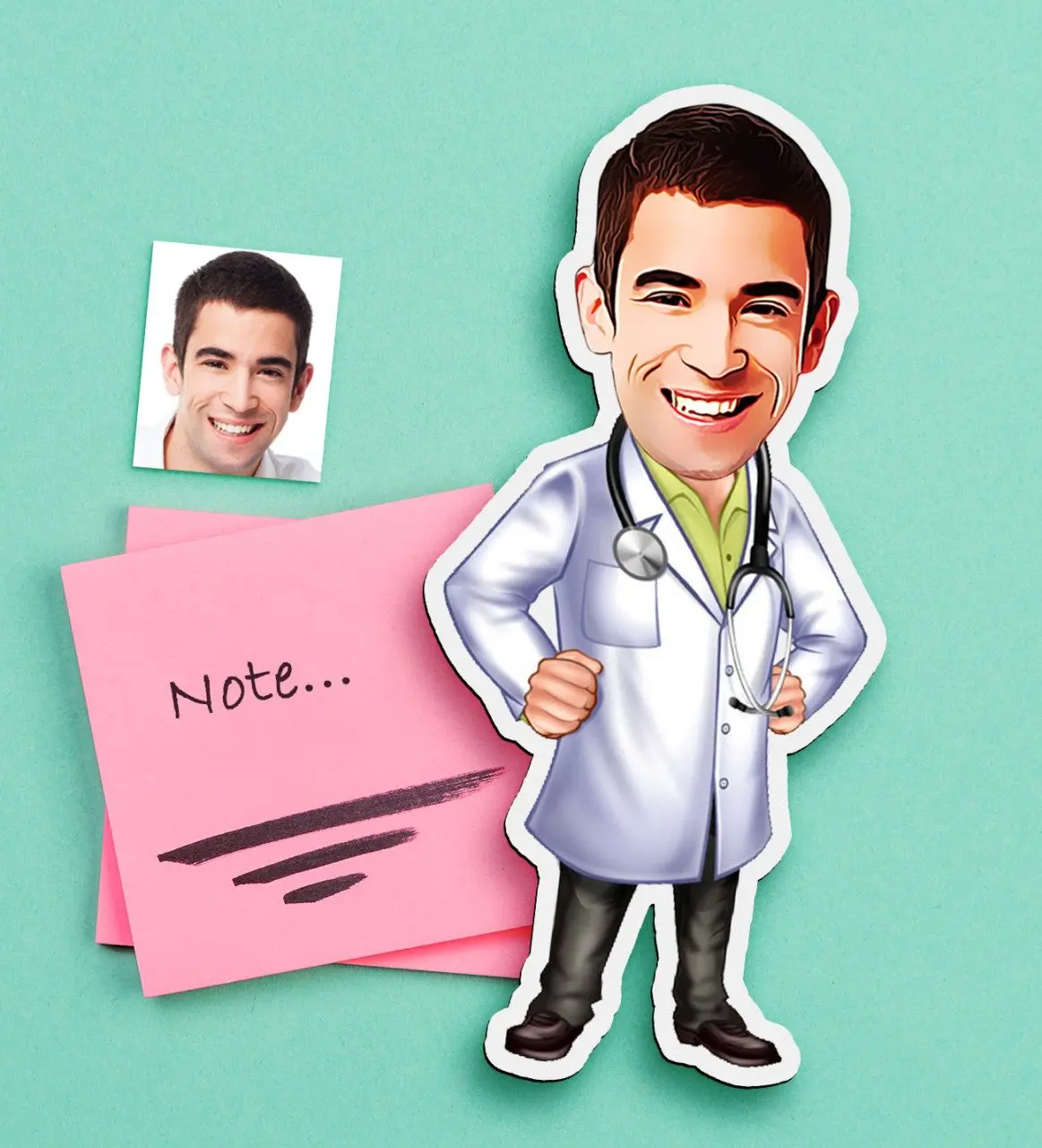 Personalized Mr Doctor Caricature Of Wooden Magnet-1