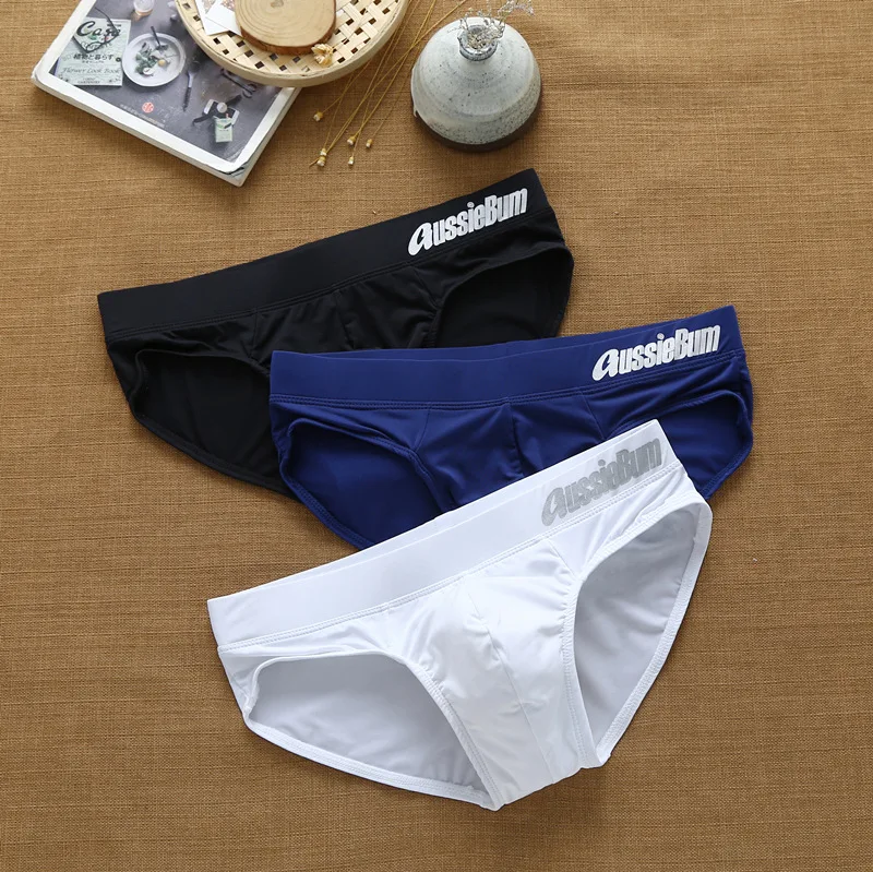 

Men Underwear Triangle Comfortable Low Rise Underpants Stretch Lingerie Milk Silk