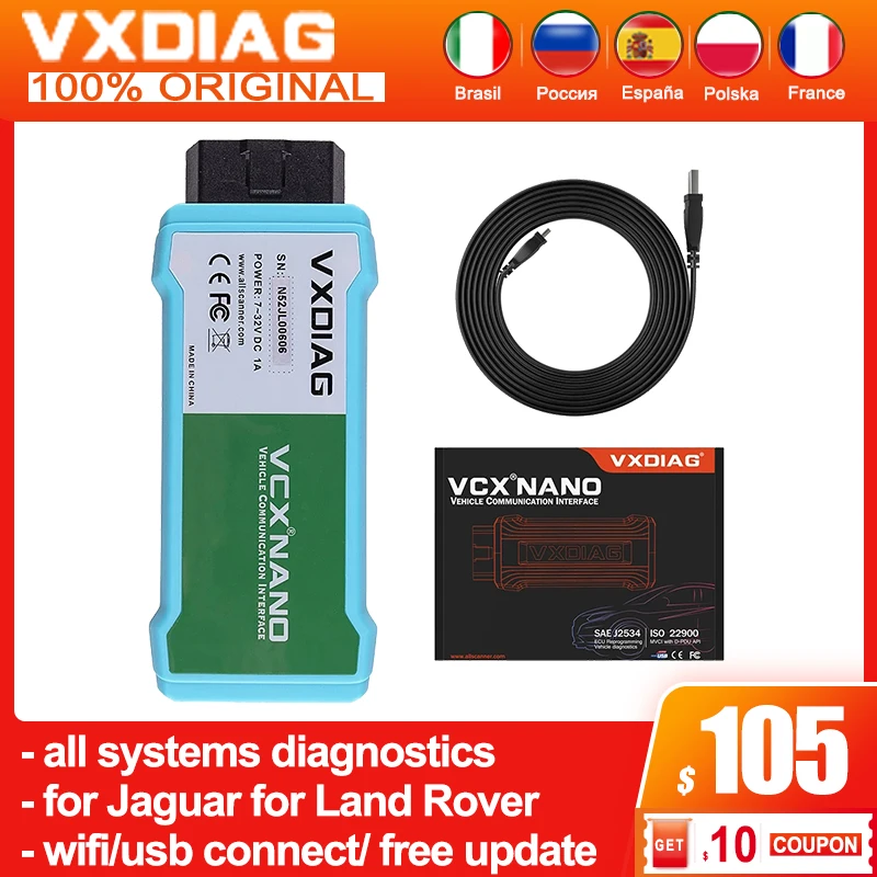 Диагностические инструменты для всех систем VXDIAG JLR SDD obd2 сканер кодов