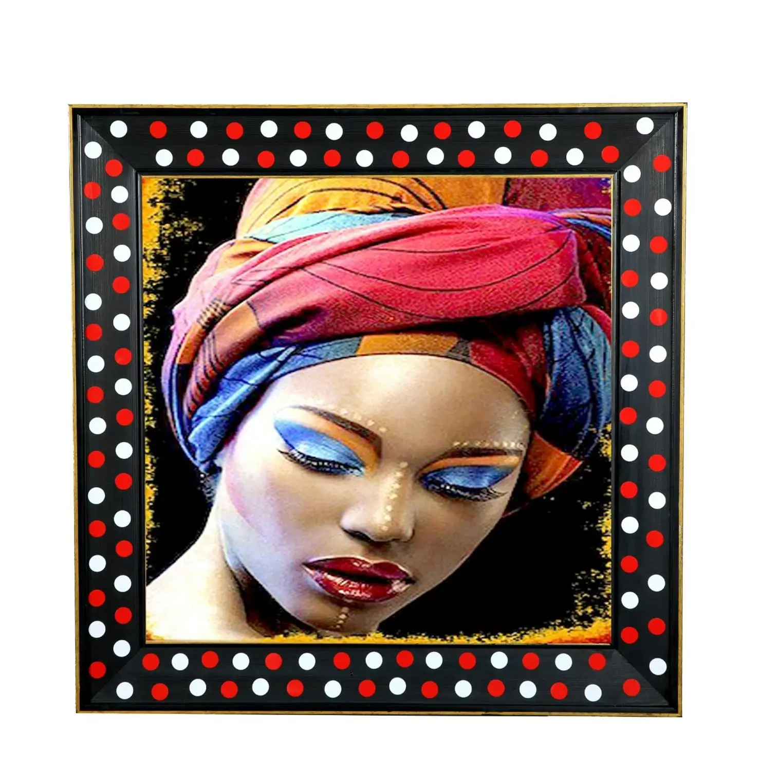 

Bahat Canvas Painting Glazed Wood Colorful Framed Colorful Beautiful 51 * 51cm