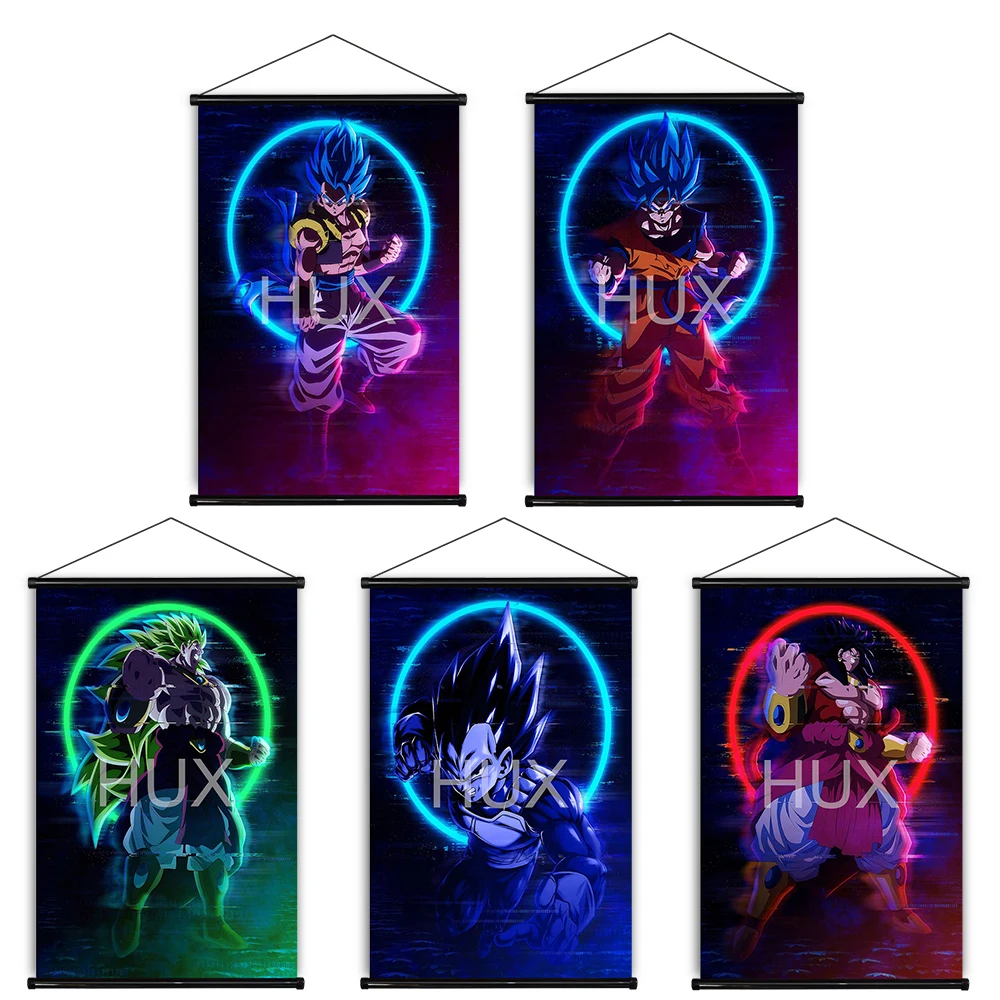 

Japane Anime Dragon Ball Z Super Saiyan Cartoon Poster Home Decor Scroll Pictures Prints Wall Art Quality Canvas Painting Gift