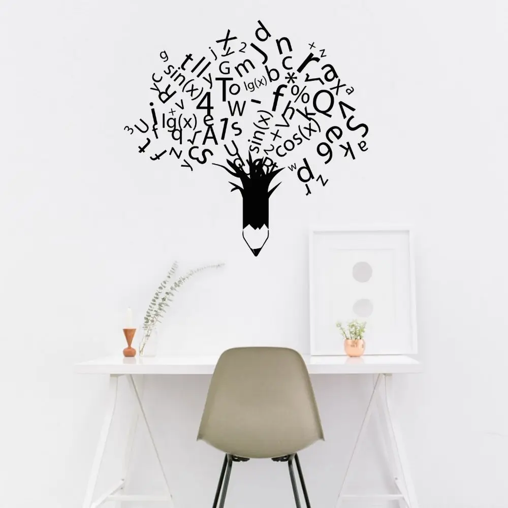 

Pencil Alphabets Learning Wall Decal Science Sticker Home Bedroom And Classroom Art Decoration Removable A003162