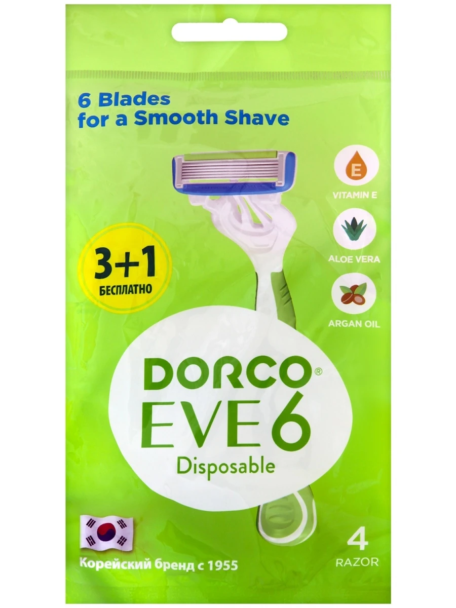 Eve 6 Disposable 4 Pack Набор из четырех одноразовых станков Dorco |