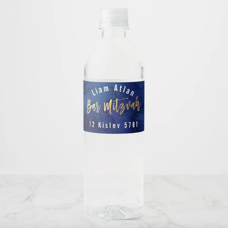 

100 Pcs Customized Water Bottle Label Sticker Seals Personalized Package Bar Mitzvah Party Favors Gift Box Decoration Bag