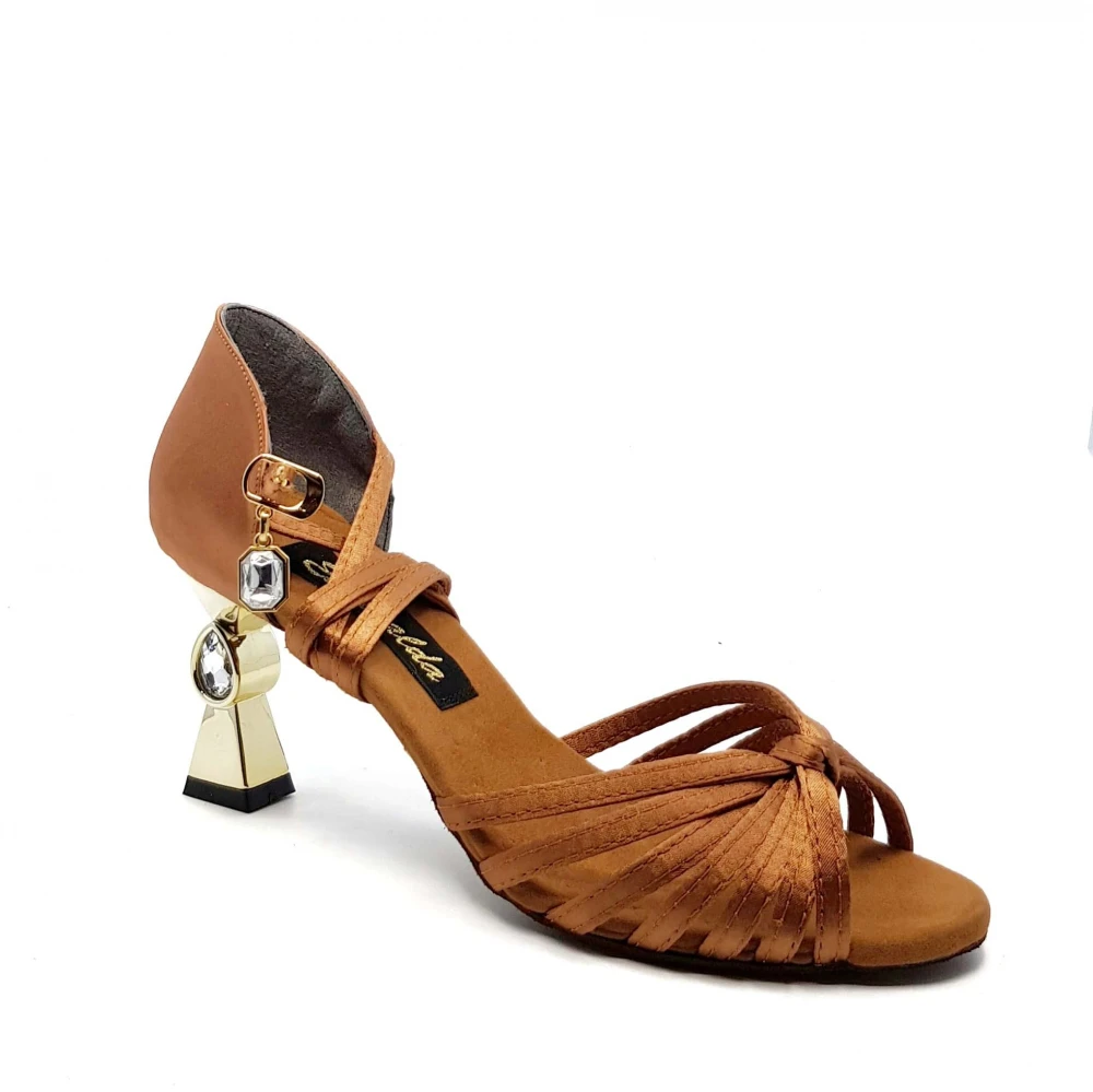 

Bronze Dance Shoes Women Latin Salsa Handmade Dance Shoes Desig