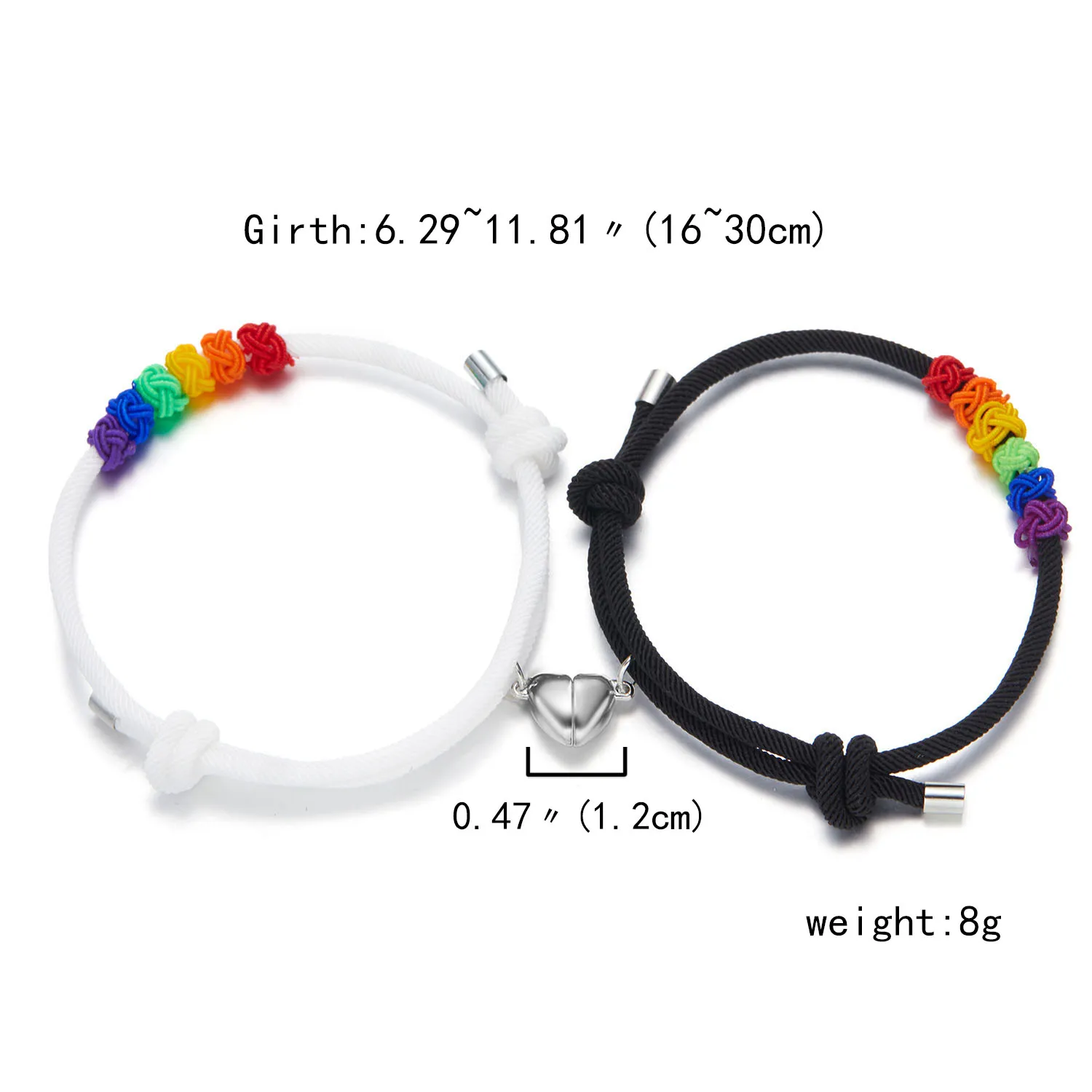 Магнитный браслет для пары (2 шт./пара) наручная цепочка Дружба и Любовь с мотивом Бабочки, Радуги и Тай Чи для женщин и мужчин.