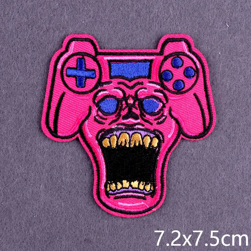 Панк наклейки на черепа, вышивка на одежде, нашивки на одежде из ткани с термоклеевым слоем.