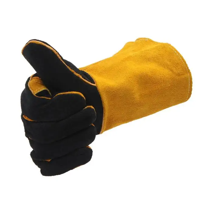 Краги сварщика спилковые Пламя пятипалые AB 1 1.2 мм нить кевлар усиленный