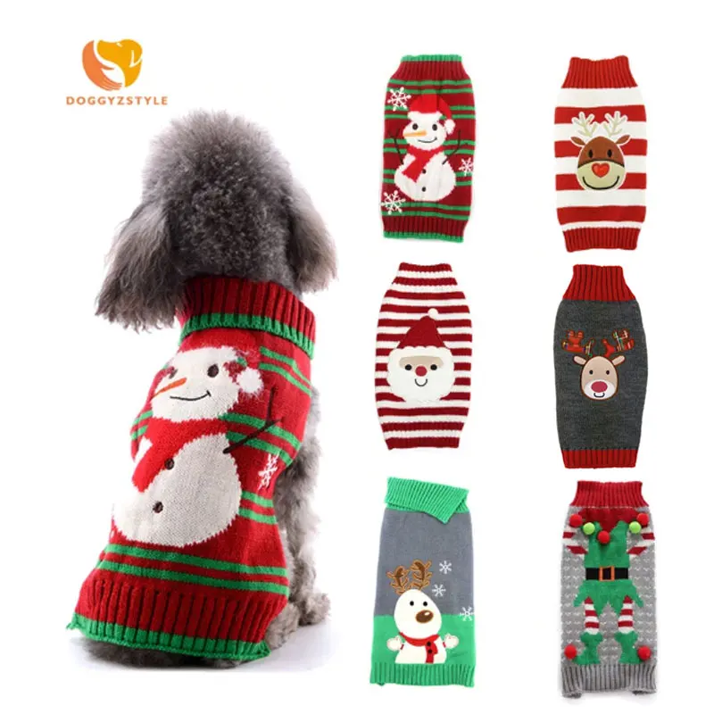 DOGGYZSTYLE Рождественская одежда для домашних животных собак зимний свитер пальто с