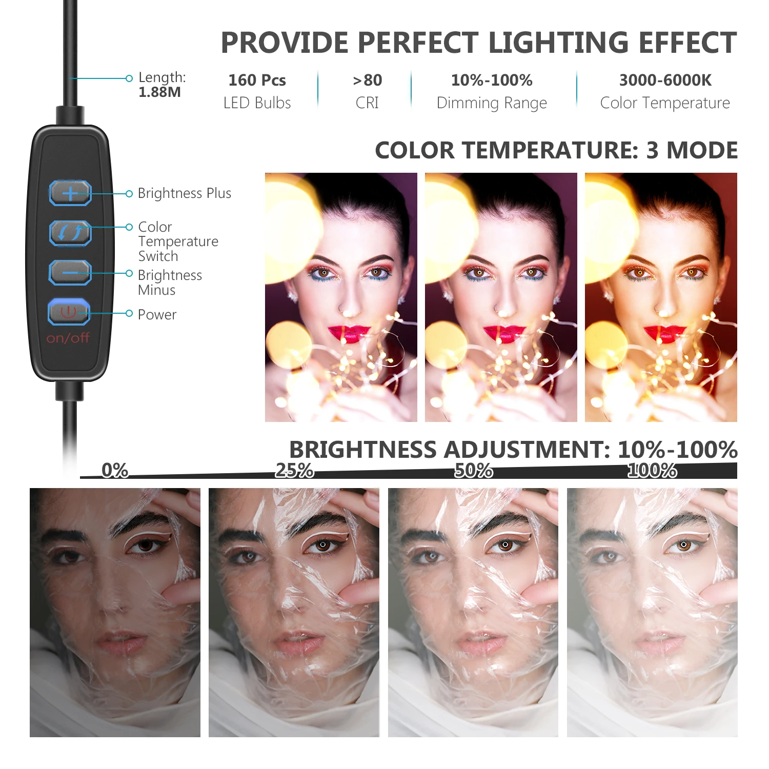 

Neewer 12-in LED Selfie Ring Light with Tripod Stand, 160 LED Beads, Shutter Remote, for Live Streaming/Makeup/YouTube Video