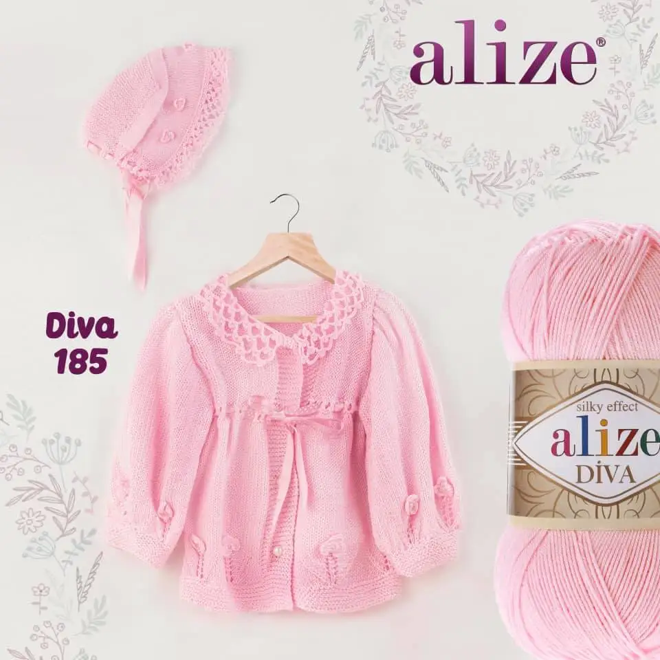 Пряжа для ручного вязания Alize Diva Ball 100 грамм 350 метров Ализе Акрил Весна / Лето